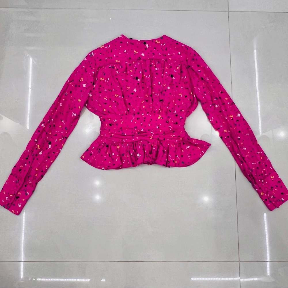 ROTATE BIRGER CHRISTENSEN
Tracy Paint Splash-print Blouse In Pink - Picture 12 of 13